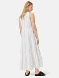 Linen Tiered Maxi Dress | White