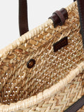 Broadwell Straw Leather Bag | Brown