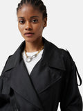 Nelson Silk Trench Coat | Black