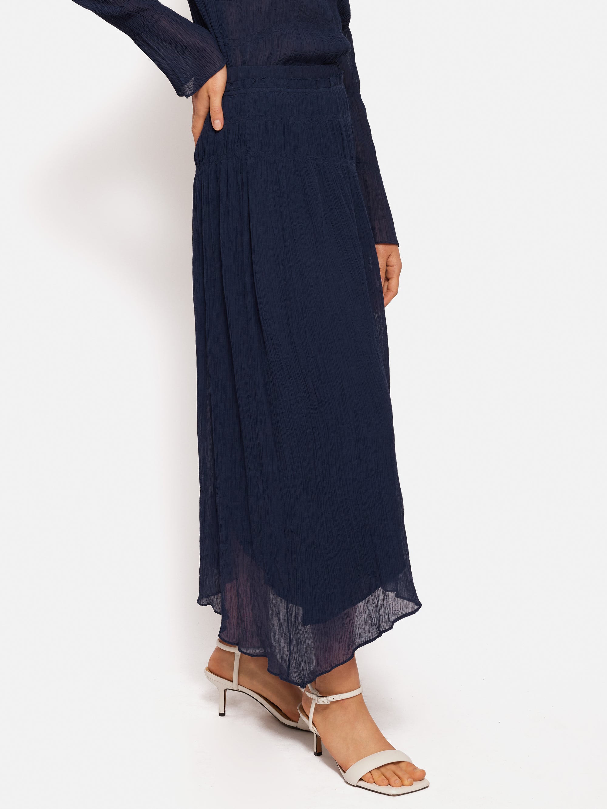 Blue Plaid Gauze Skirt