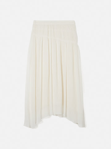 Gauze Viscose Ruched Skirt | Cream – Jigsaw