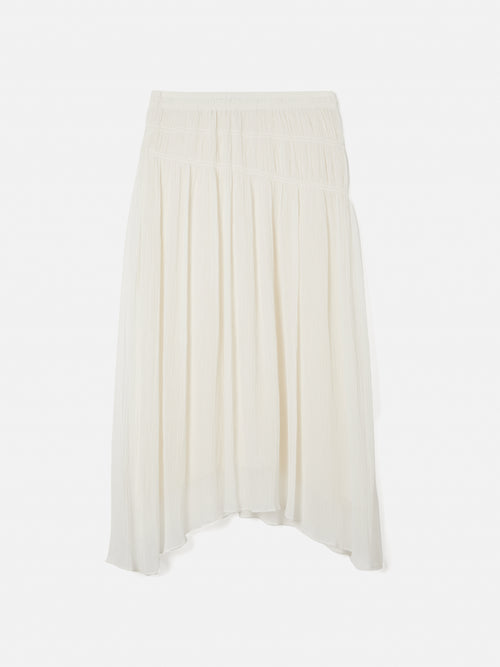 Gauze Viscose Ruched Skirt | Cream