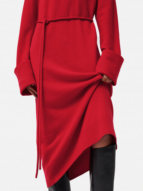 Merino Slouchy Jumper Dress | Red