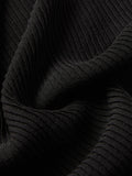 Circular Sleeve Knitted Top | Black