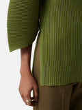 Circular Sleeve Knitted Top | Green