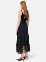 Lace Trim Jersey Skirt | Navy