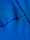 Satin Crepe Raw Edge Skirt | Blue