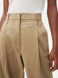 Cotton Pleat Front Trouser | Stone