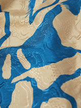 Strokes Floral Jacquard Top | Dark Blue