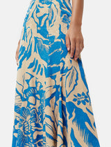 Strokes Floral Jacquard Skirt | Dark Blue