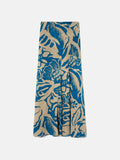 Strokes Floral Jacquard Skirt | Dark Blue