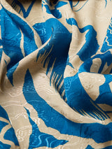 Strokes Floral Jacquard Skirt | Dark Blue