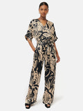 Strokes Floral Silk Jumpsuit | Monochrome