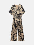 Strokes Floral Silk Jumpsuit | Monochrome