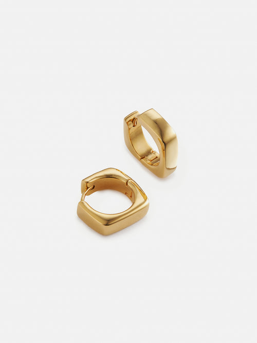 Chunky Square Hoop Earring | Gold