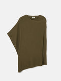 Wool Cashmere Blend Drape Poncho | Green
