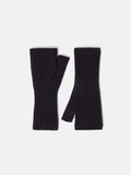 Ribbed Wool Mittens | Navy