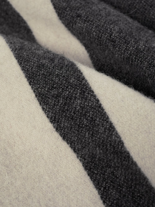 Striped Wool Blend Cape | Grey