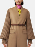 ROKSANDA Knitted Sleeve Coat | Camel