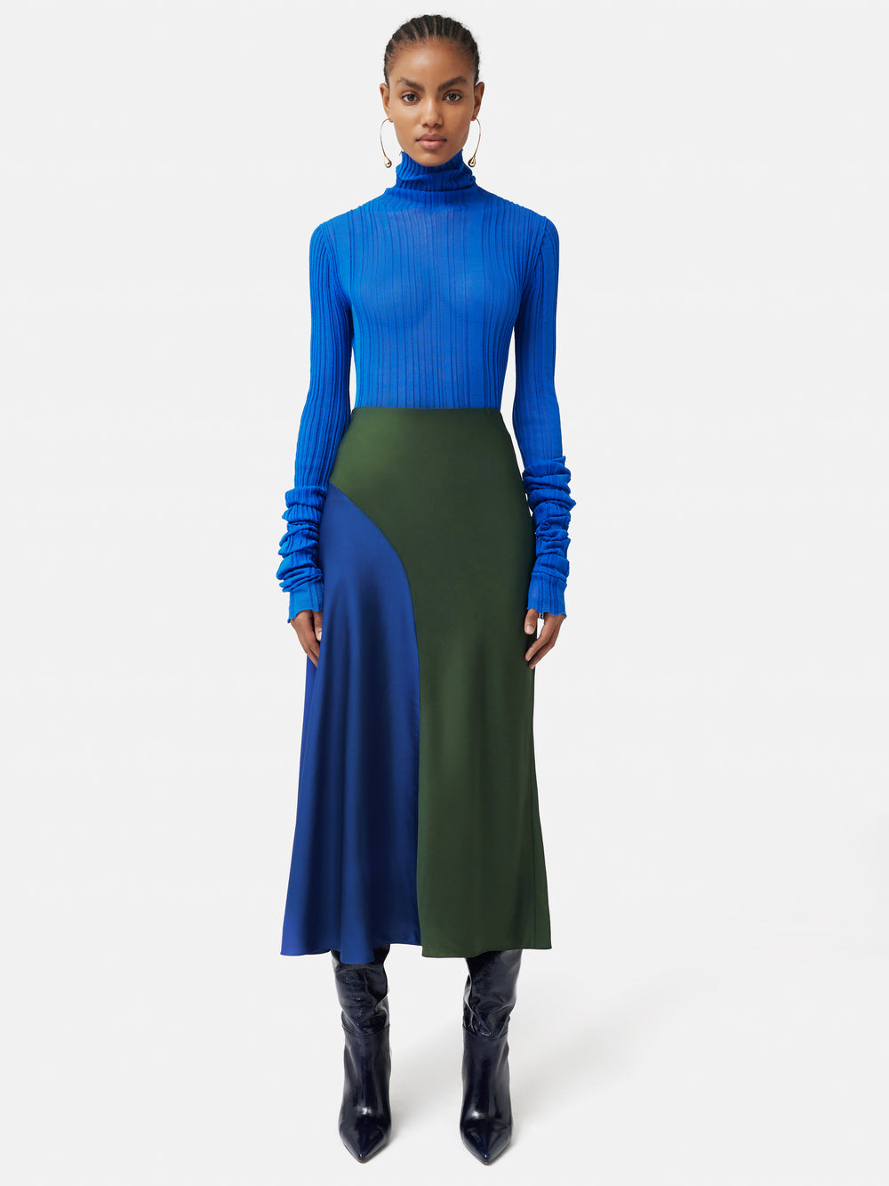 ROKSANDA Satin Colour Block Skirt | Multi – Jigsaw