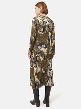 Glitched Ikat Crinkled Top | Green