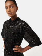 Waterfall Sequin Mini Dress | Black