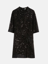 Waterfall Sequin Mini Dress | Black
