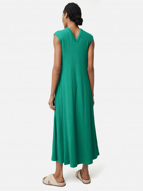 Crinkle T-shirt Jersey Dress | Green – Jigsaw