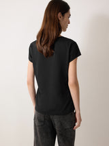 Supima Cotton Scoop Neck Tee | Black