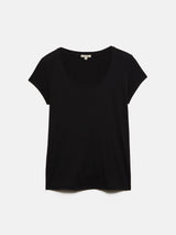 Supima Cotton Scoop Neck Tee | Black