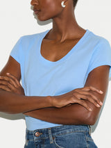Supima Cotton Scoop Neck T-shirt | Blue