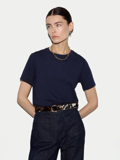 Supima Cotton Scoop Neck T-shirt | Navy