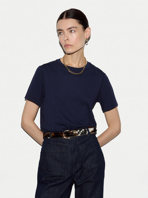 Supima Cotton Scoop Neck T-shirt | Navy