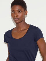 Supima Cotton Scoop Neck T-shirt | Navy