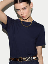 Supima Cotton Scoop Neck T-shirt | Navy