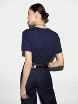 Supima Cotton Scoop Neck T-shirt | Navy