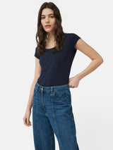 Supima Cotton Scoop Neck Tee | Navy