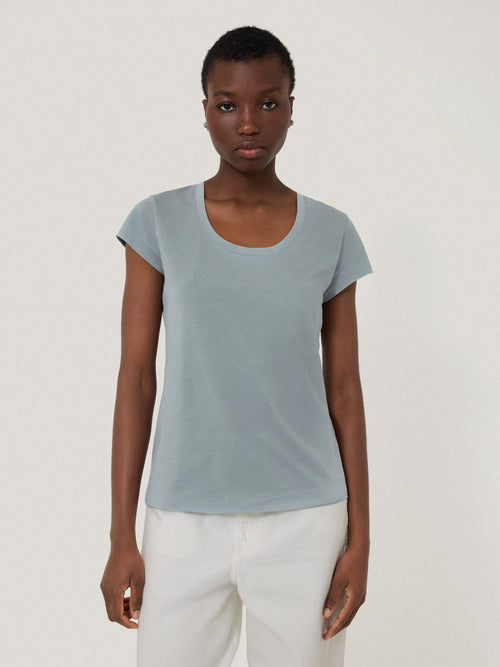 Supima Cotton Scoop Neck Tee | Summer Rain