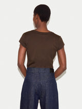 Supima Cotton Scoop Neck T-shirt | Dark Brown
