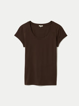 Supima Cotton Scoop Neck T-shirt | Dark Brown