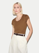Supima Cotton Scoop Neck T-shirt | Amaretto