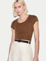 Supima Cotton Scoop Neck T-shirt | Amaretto