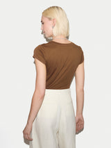 Supima Cotton Scoop Neck T-shirt | Amaretto