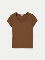Supima Cotton Scoop Neck T-shirt | Amaretto