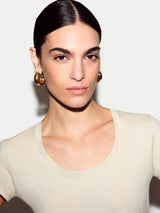 Supima Cotton Scoop Neck T-shirt | Beige