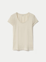 Supima Cotton Scoop Neck T-shirt | Beige