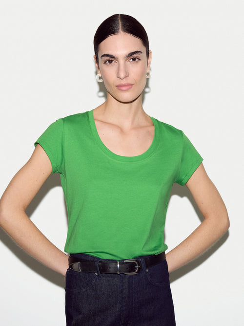 Supima Cotton Scoop Neck T-shirt | Bamboo