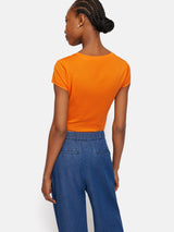 Supima Cotton Scoop Neck Tee | Pop Orange