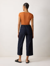 Supima Cotton Scoop Neck Tee | Orange Shimmer