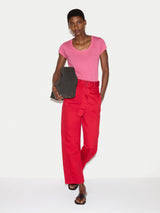 Supima Cotton Scoop Neck T-shirt | Bright Pink